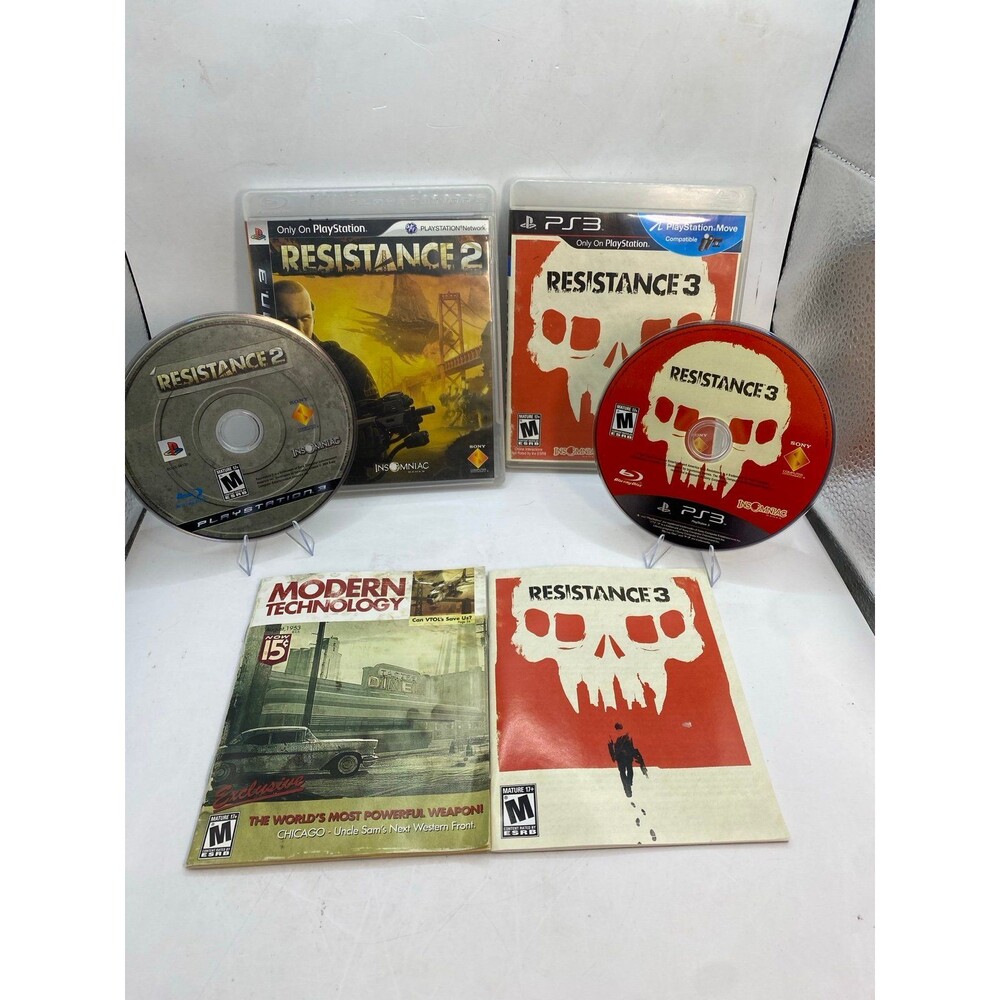 Resistance 2 & 3 PS3 CIB Sony PlayStation 3  Tested and Works PS3 bundle